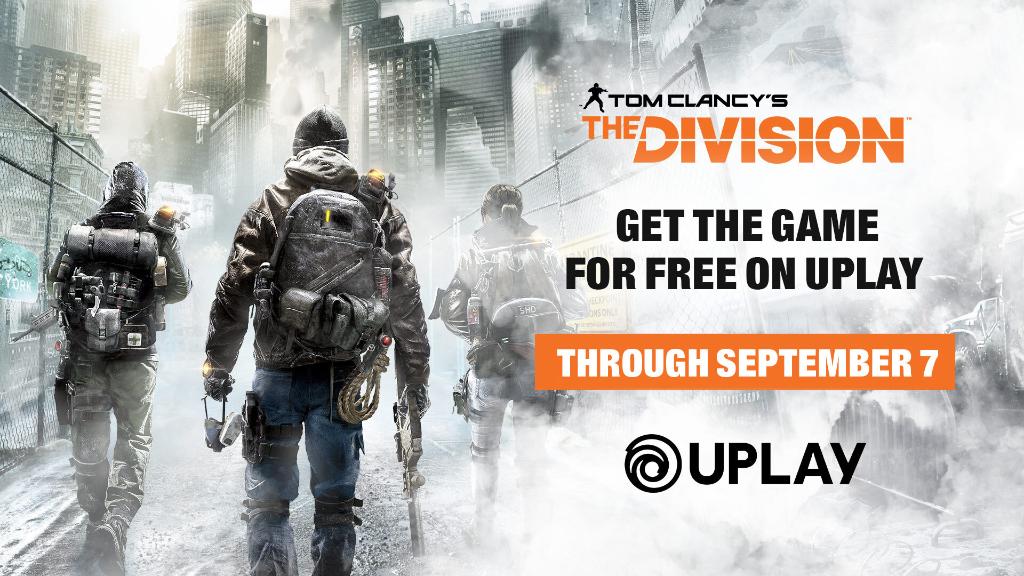 Tom Clancy's The Division on Twitter: now, keep it forever. The Division is free on Uplay for a limited time! Offer ends Sept 7. https://t.co/T90rNy9jik" / Twitter