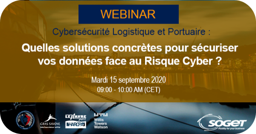 HCornede's tweet photo. RT @SOGET_fr #logistique &amp; #portuaire Quelles solutions pour sécuriser vos données face au risque #cyber ? 📆 RDV le 15 sept #Webinar avc des experts @GrasSavoyeWTWFr @ANSSI_FR @JeromBesancenot @Haropaports inscriptions👉 https://t.co/e9Yq0SwNn0 #sécurité https://t.co/EwCuOD6aO0 https://t.co/PssKbF2XGy