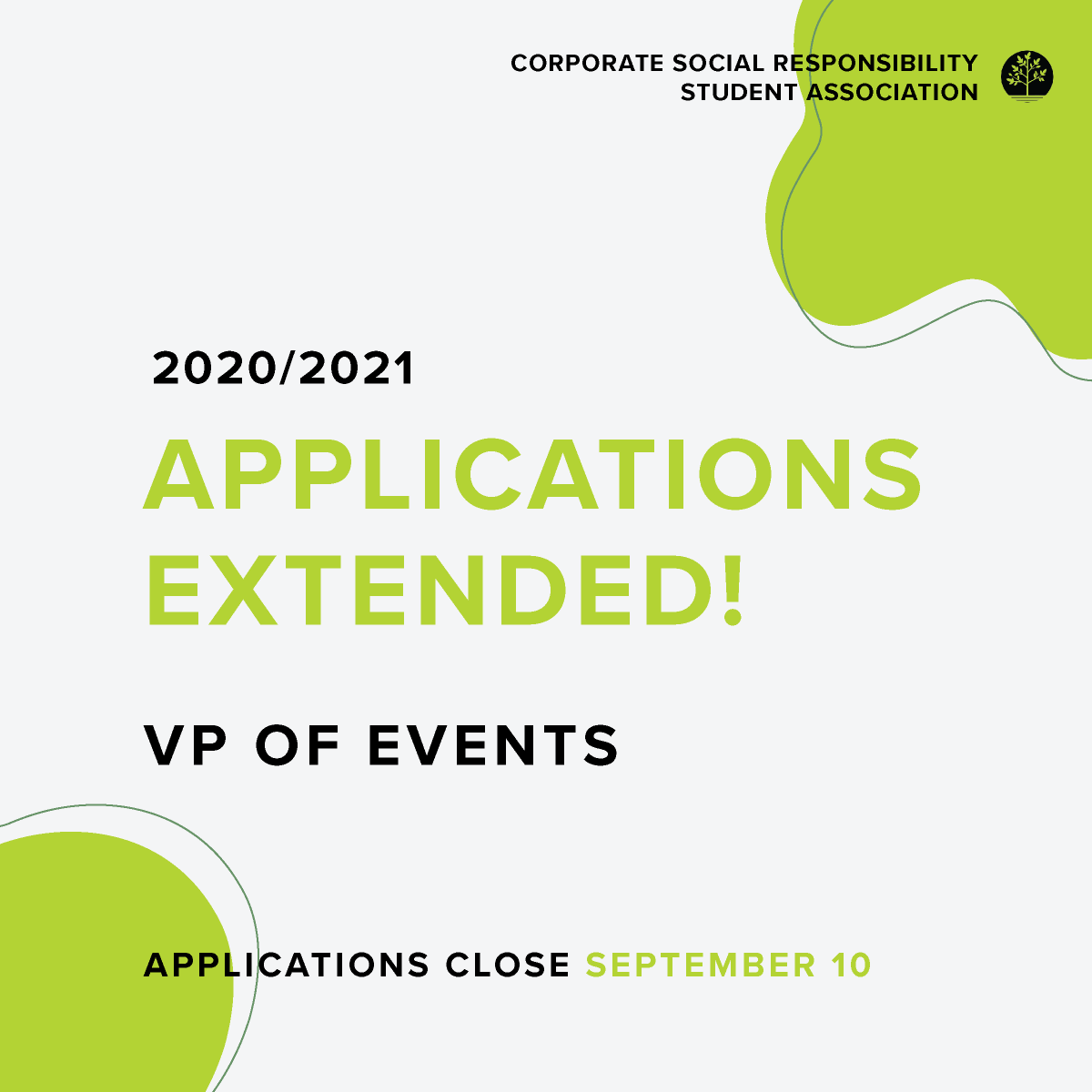 CSRSARYERSON's tweet image. Friendly reminder that applications for the Director of Marketing position will close at 11:59 PM tonight. However, the application deadline for the VP of Events position has officially been extended until September 10. Good Luck!
ow.ly/jjTw50BehxL