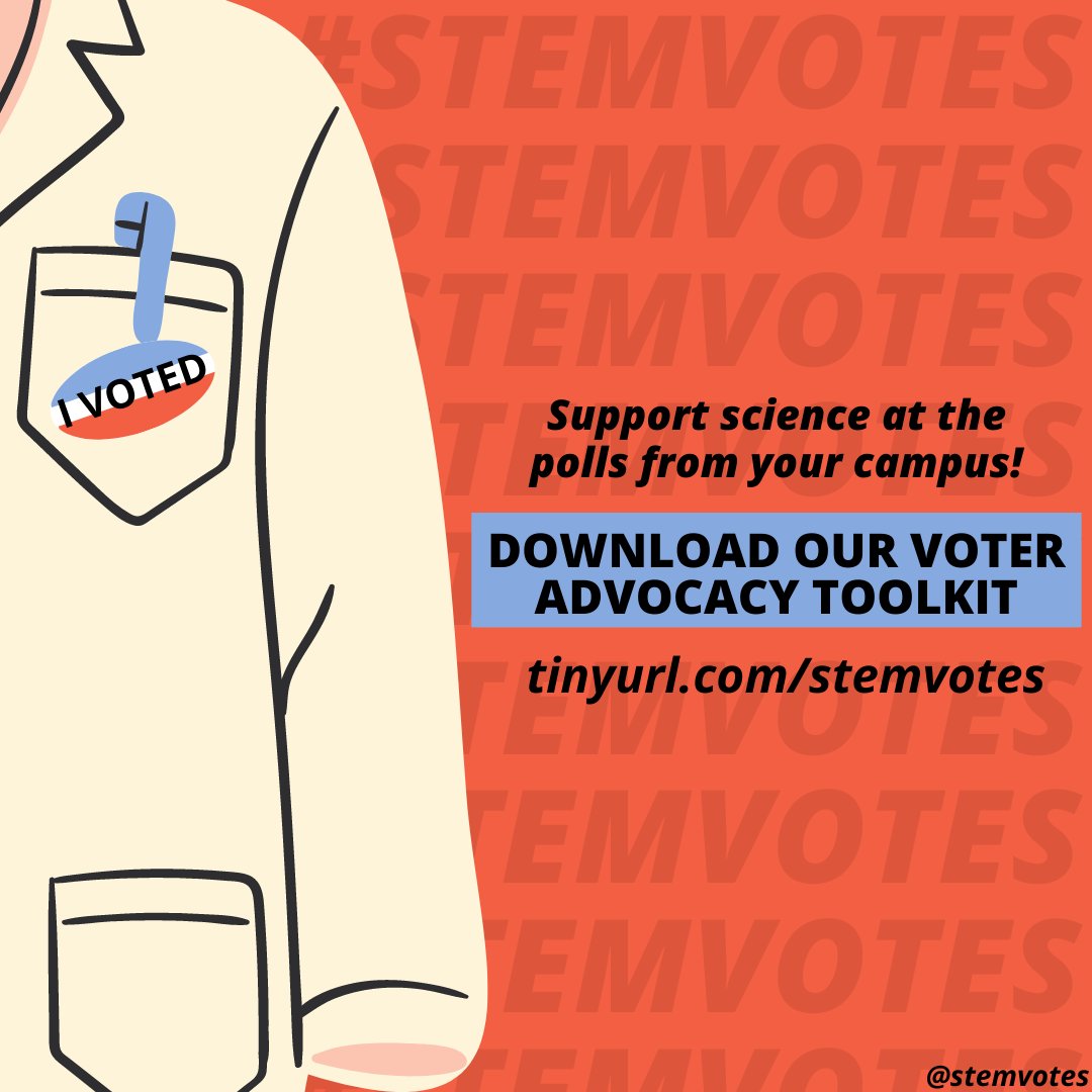 sciencemarchnyc's tweet photo. Want to organize your campus to show that #STEMVotes?! Check out our + @UCB_SciPolicy's registration &amp; advocacy toolkit! @STEMvotes 

https://t.co/wSw4e6RgMn https://t.co/rV2evIl59b