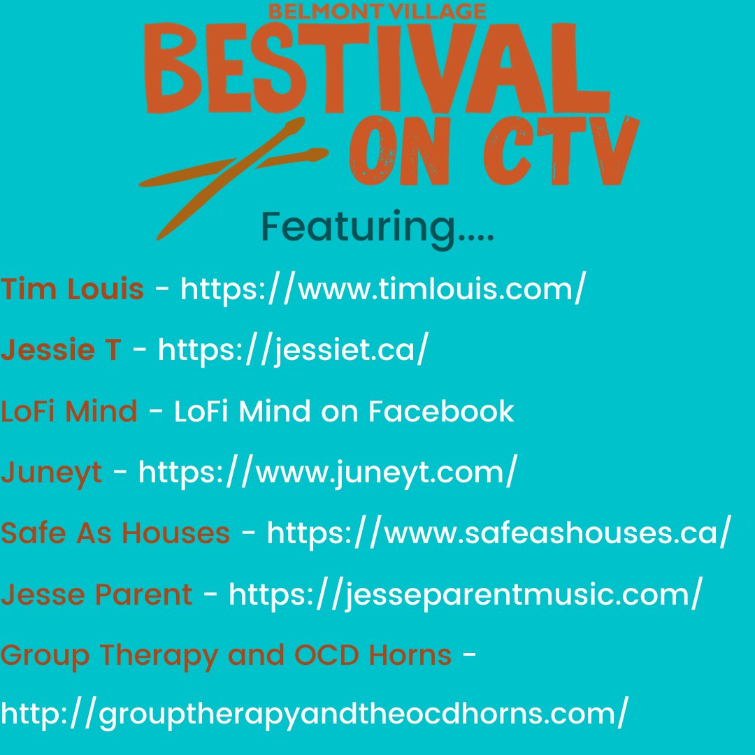 Today we are announcing some of the performers for Bestival on CTV! We are so excited to finally be able to share this exciting information with you. 

Later this week we will be announcing more of the performers of this year's Bestival.

Only SIX DAYS until Bestival on CTV!
