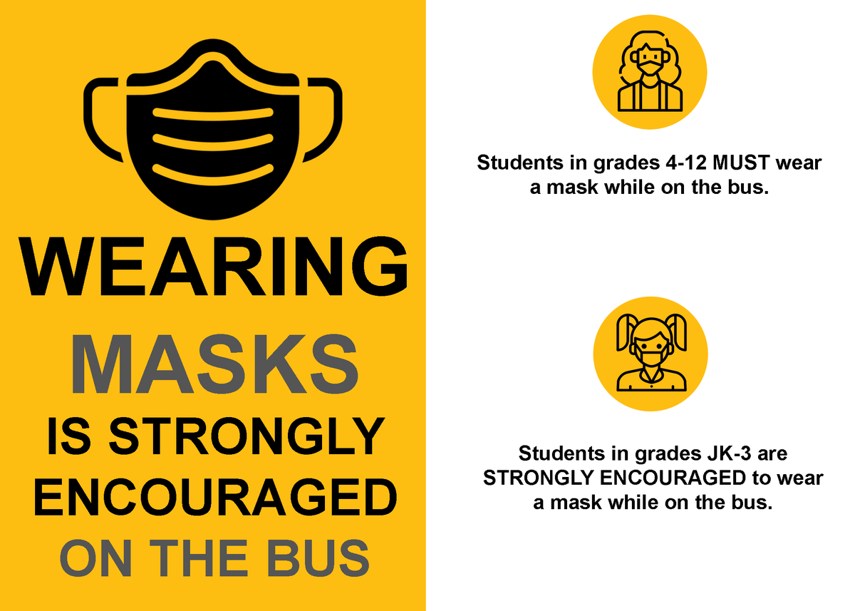 RCJTC_Trans's tweet photo. Help keep other students and your bus driver safe by wearing a mask while riding the bus. By working together we can keep COVID-19 out of our communities! https://t.co/gDzOYNu1Dm