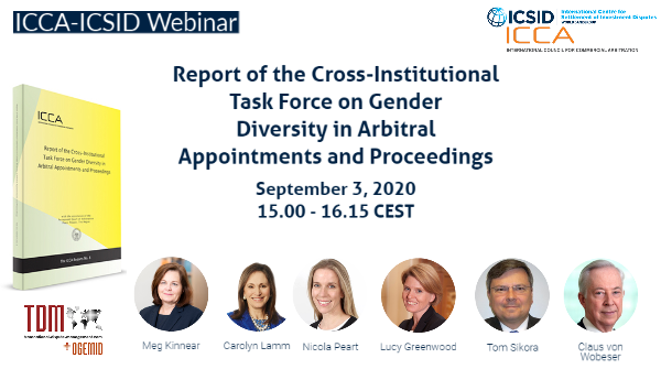 It’s just around the corner—join us for a discussion co-hosted by @ICCAArbitration and ICSID on #genderdiversity in arbitral appointments this Thursday, September 3 https://t.co/QUphU5IRTN https://t.co/sPPerIJy3W