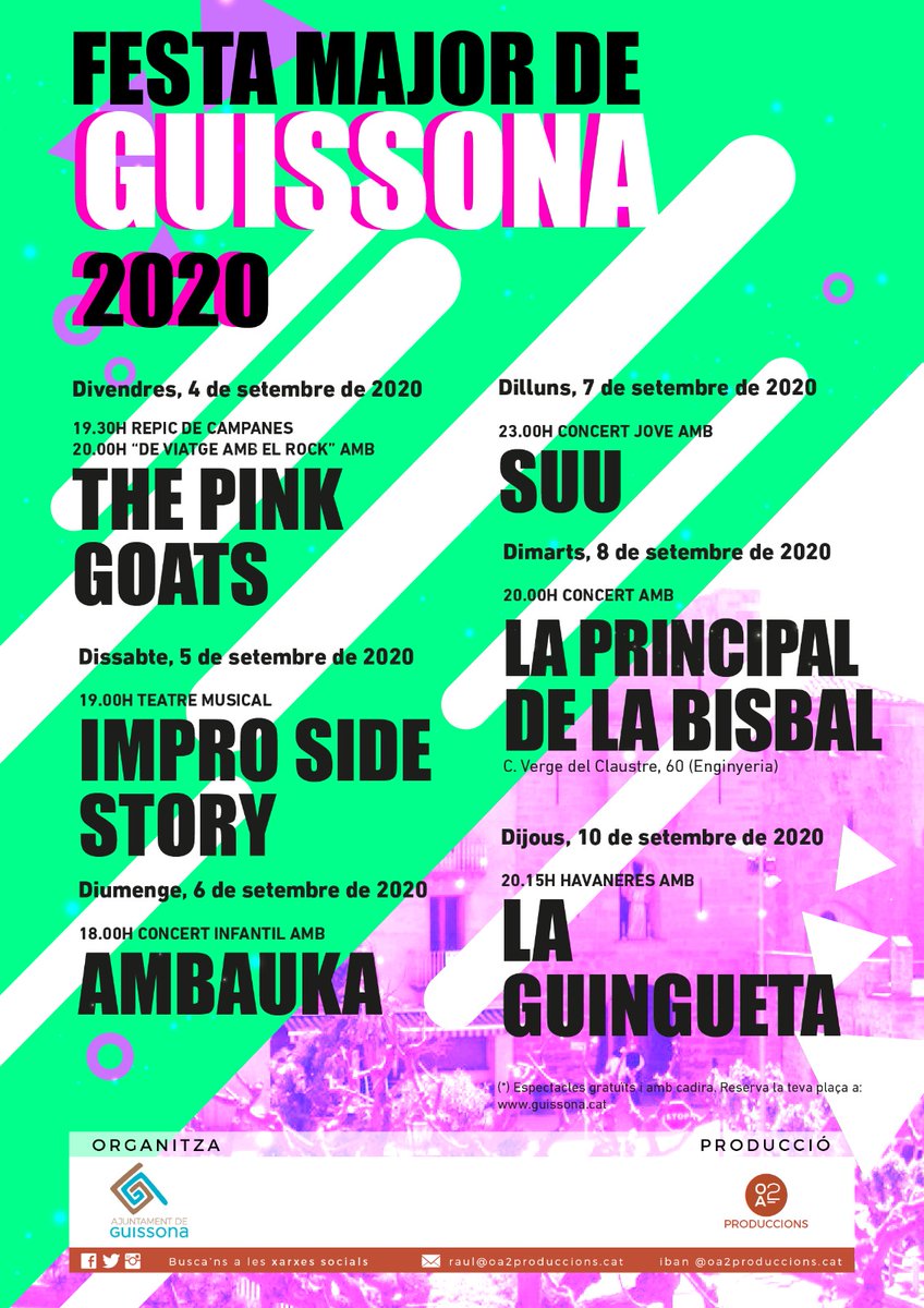 ambauka's tweet photo. Diumenge posarem #Decapperavall Guissona per celebrar com cal la seva #FestaMajor2020! 🥳🥳🥳
Podeu reservar les vostres entrades a https://t.co/OKQO3uyzCu https://t.co/m3dcABSZB0
