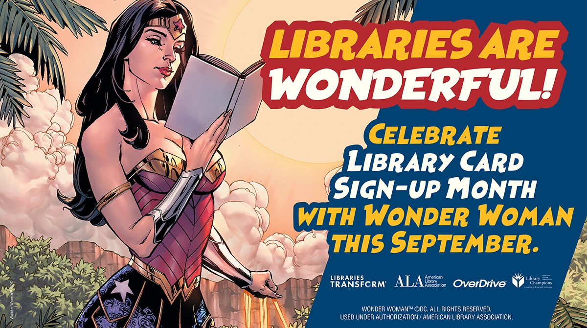 Happy first day of #LibraryCardSignUpMonth! Join the celebration and spread the word about the power of a library card with our free tools and fun promotions. We’ve got everything from digital graphics to yard/window signs to a library-themed bingo card: bit.ly/LCSUMpage.