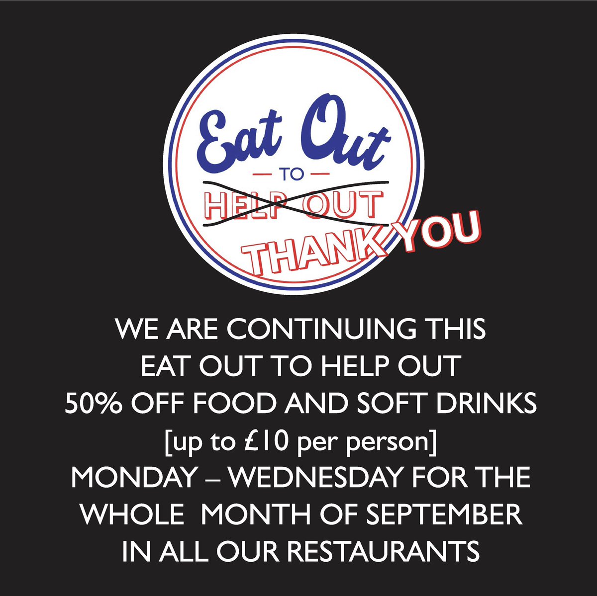 To say #thankyou for your support...we’re continuing #EatOutToHelpOut for the whole month of September, starting today!

Please contact us for the most up to date availability at
The Grill on the Square

01925 234077
info@thegrillonthesquare.co.uk

TheGrillontheSquare.co.uk