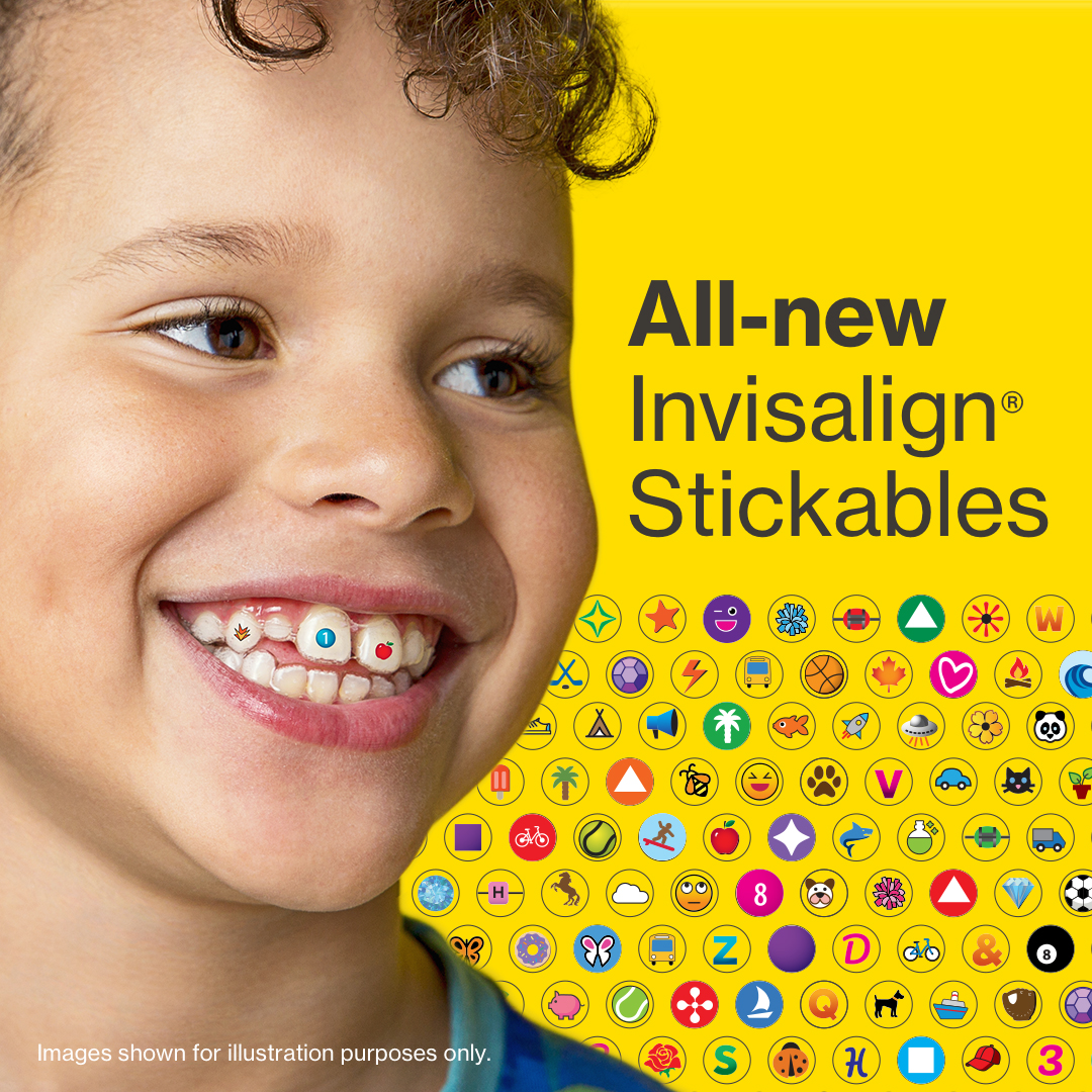 Invisalign on X: With all-new Invisalign® Stickables, kids can safely  style their aligners anytime they want. Whatever their vibe, there's a  sticker for it. Learn more:  #invisalign  #invisalignstickables  / X