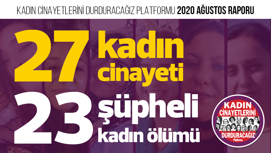 2020 Ağustos ayı kadın cinayeti raporumuz: ▪️#27Kadın erkekler tarafından öldürüldü. ▪️23 şüpheli kadın ölümü var. Raporun tamamı: kadincinayetlerinidurduracagiz.net/veriler/2927/k…