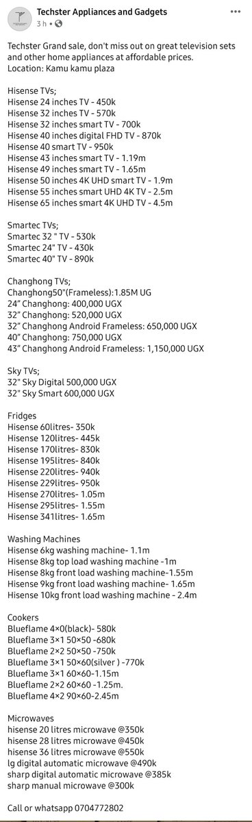 TechsterAG's tweet image. Get Hot deals @TechsterAG 
Call or whatsapp 0704772802