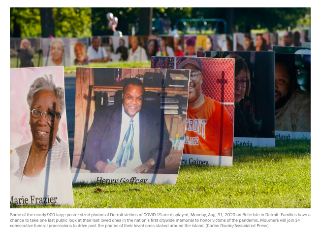 rochelleriley's tweet photo. DETROIT _ Yes, the Memorial Drive on Belle Isle was what I was doing for three months. It was my honor to offer some peace to families who could not have funerals. See how the stakes holding photos make crosses? Thanks to every donor,  every volunteer. /1
https://t.co/ozHeD4SOX2 https://t.co/TwzFVQa6ID
