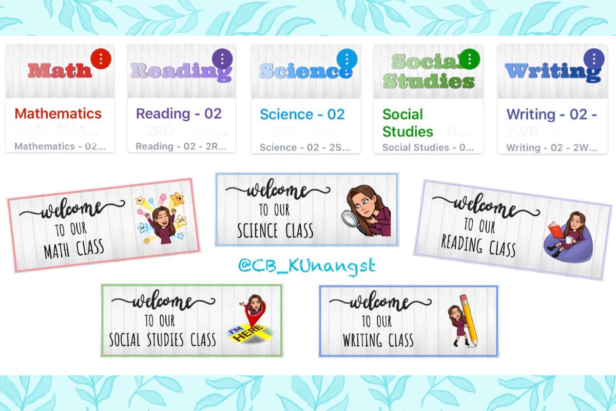 When insomnia strikes, you create matching @CanvasLMS course cards and subject banners 🥰 I am loving how these are cute, simple and easy to follow for my <a href="/CBGrovelandEl/">Groveland Elementary</a> second graders! #CBSDpd #CanvasLMS