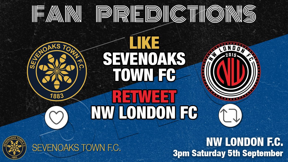 SevenoaksTownFC's tweet image. It's time for another fan prediction for this weekend's game.  

We've totally changed the rules since last time:

Like for a @SevenoaksTownFC win

Retweet for @nwlondonfc win

#SevenoaksTownFC #OneClub #SocialMediaExperiments #PreSeason #Friendly #CommentsAreBants #Football