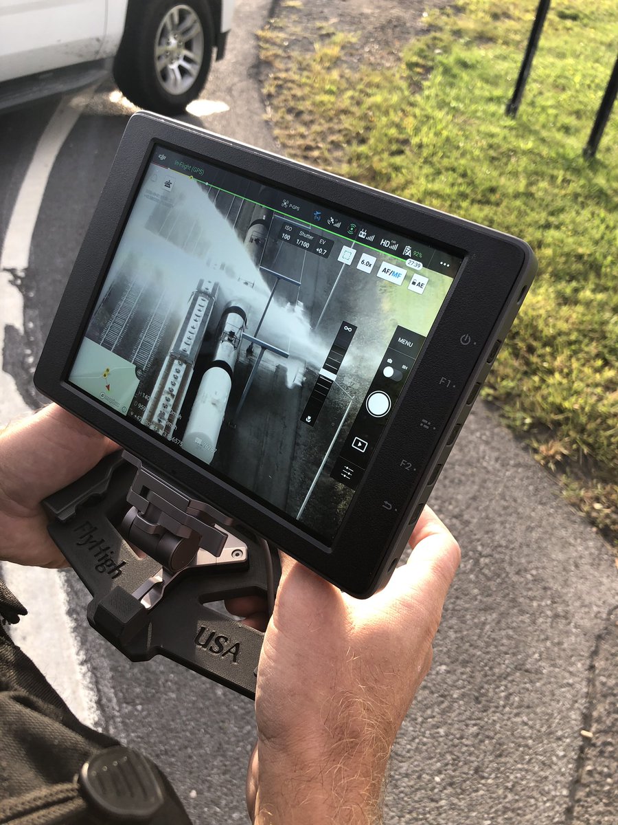 CraigDApplesr's tweet photo. Our Drone Unit is out assisting Selkirk Fire with a Hazmat incident at CSX.  We are able to monitor temps and activity without sending in first responders.  #usetechnology #savelives https://t.co/LjJsLxVoye