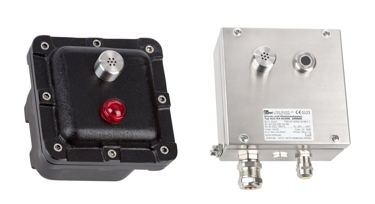 Exepd_GmbH's tweet photo. @Exepd_GmbH - Neu! 

Der Ex-Summer mit 4,3 KHz aus Edelstahl dient zum akustischen Anzeigen von Alarm- und Meldezuständen. 

#ATEX #Explosionsschutz #hazardous #Automatisierungstechnik #Prozessleitsysteme #Regeltechnik #Messtechnik #Maschinenbau https://t.co/kWwN8V3MIU