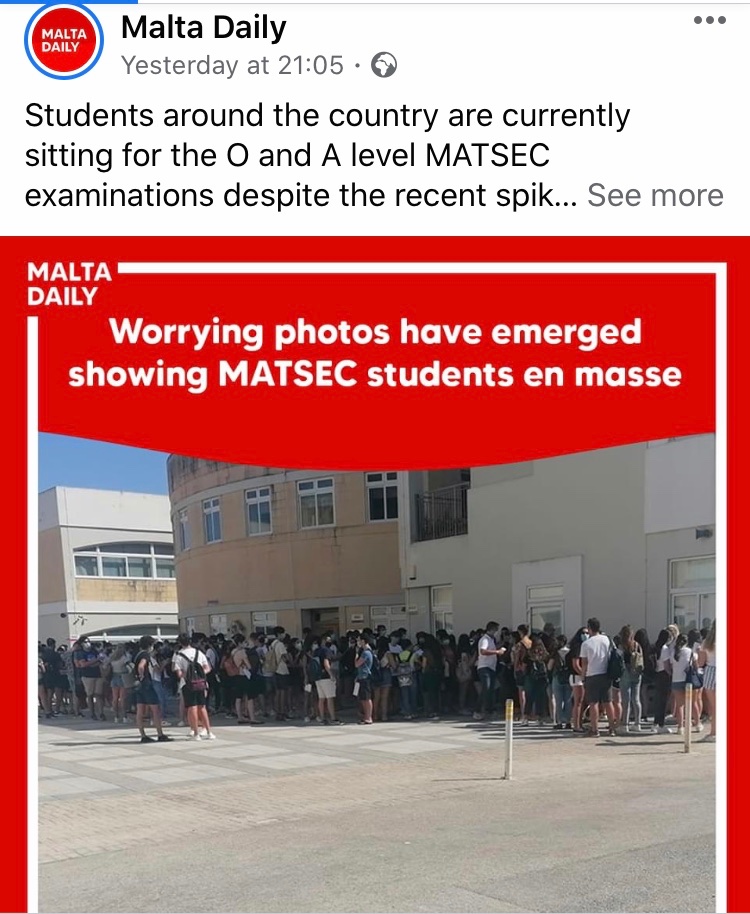 MandyMallia's tweet image. #Covid19 #MATSEC exam safety measures, @OwenBonnici-style. 

m.facebook.com/maltadailyoffi…

cc @CGauci1 @chrisfearne @UMmalta