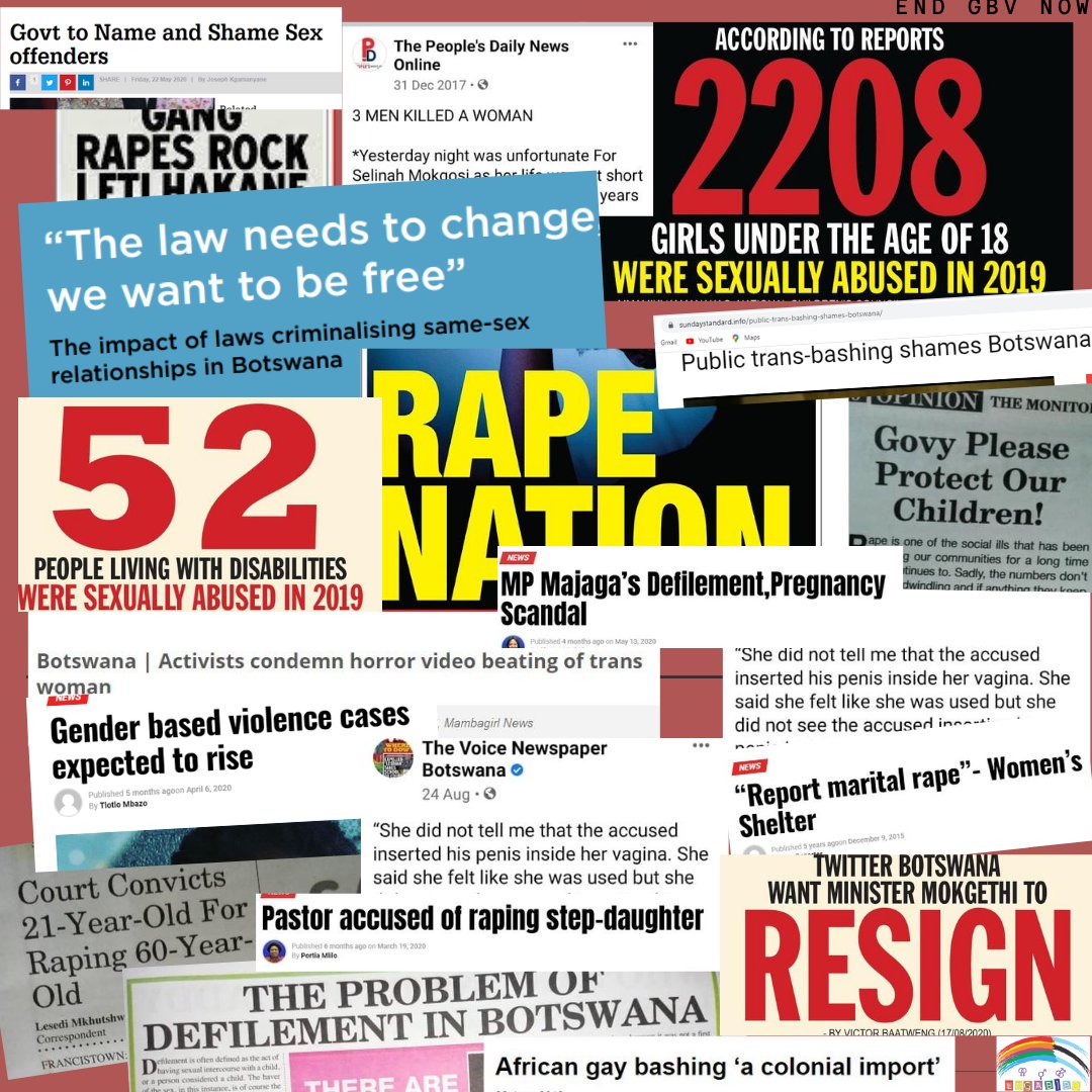 legabiboadvo's tweet photo. Women, girls, children, people living with disabilities and LGBTIQ persons experience gender-based violence on a daily. We read newspaper headlines like these everyday, and they are escalating. #EveryThreeHours #esengmongwaneng #EndGVB #EndViolence https://t.co/vIpjbSmNtN