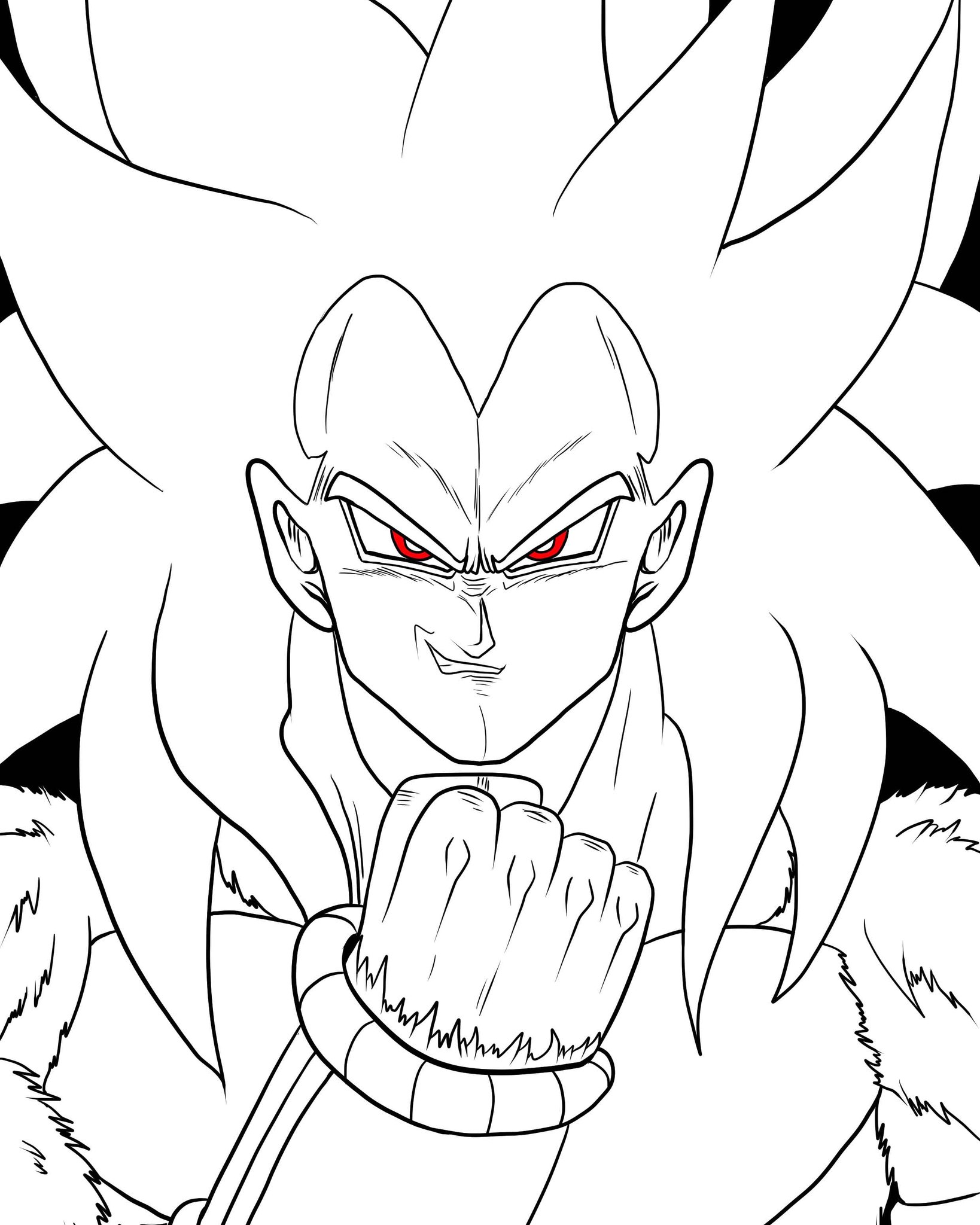 Dragon Ball Z Goku Super Saiyan 4 Coloring Pages
