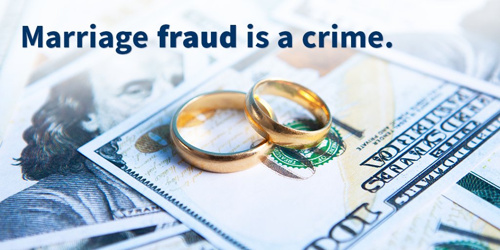 Marriage fraud undermines the integrity of our immigration system. Getting married just to receive or confer immigration benefits is a crime &amp; can lead to deportation, arrest, jail time &amp; substantial fines. For more about how we’re combating fraud: uscis.gov/scams-fraud-an…