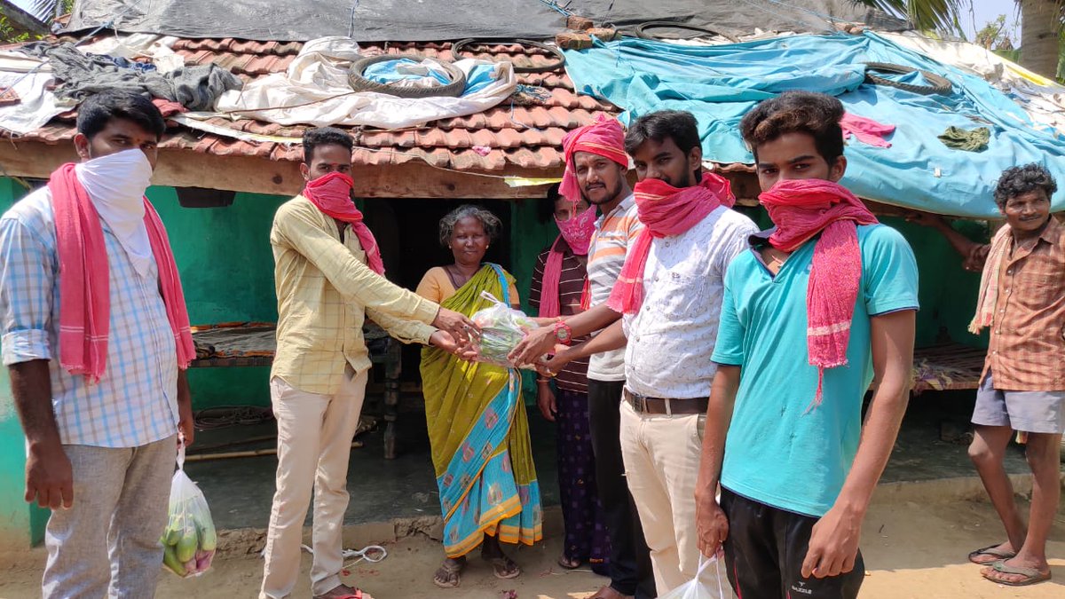 Donkada Janasainikas Distributed Vegetables, Village cleaning, chemical spraying on the occasion of our Beloved Leader Janasenani  @PawanKalyan garu.Donkada village, Payakaraopeta Constituency, Visakhapatnam District. #HBDPawanKalyan #JanaSevaByJanaSena