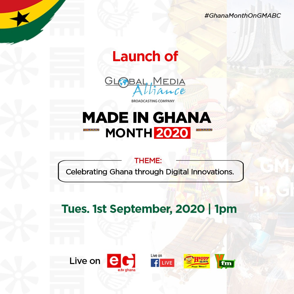 Join us at exactly 1pm today as we launch this years Made In Ghana
#MadeInGhanaMonthOnG