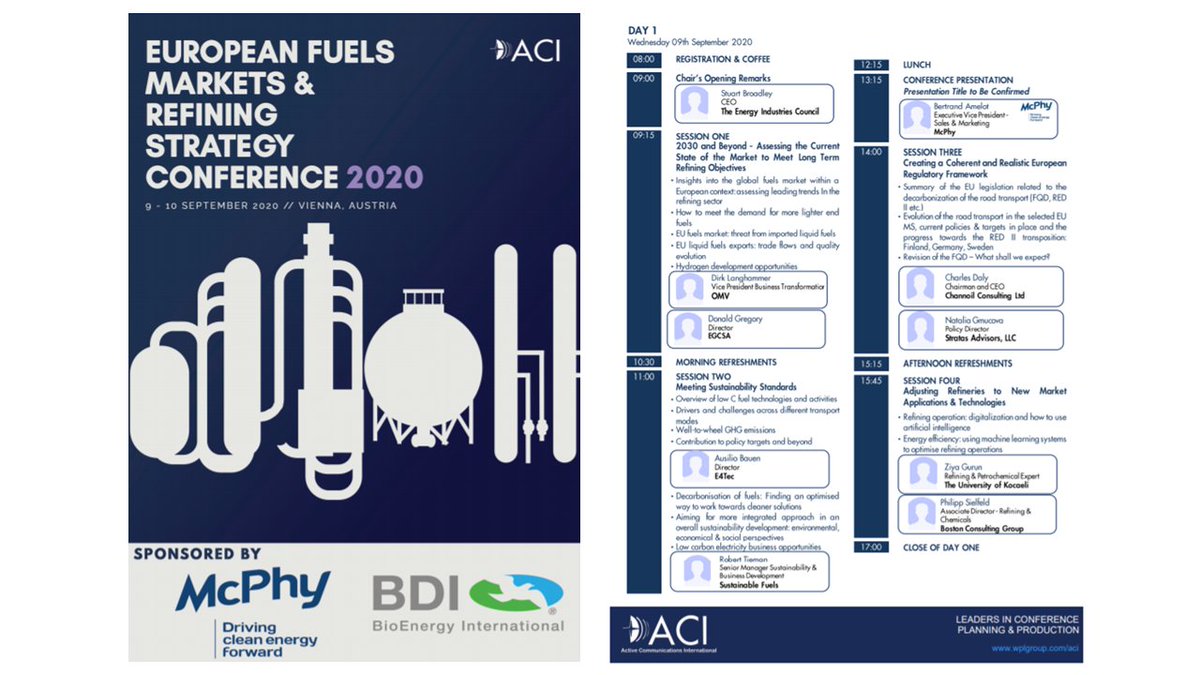 RobertTieman's tweet photo. Representing fuel ethers industry @SustainFuels_EU @EUPetro in Vienna next week September 9 - 10 during @aci_us 'European Fuels Markets & Refining Strategy Conference' with e.g. @BCG @StratasAdvisors #CleanFuelsforAll #MTBE #ETBE #TAME #TAEE https://t.co/jvmzfc7REo https://t.co/MmWuYryjBf