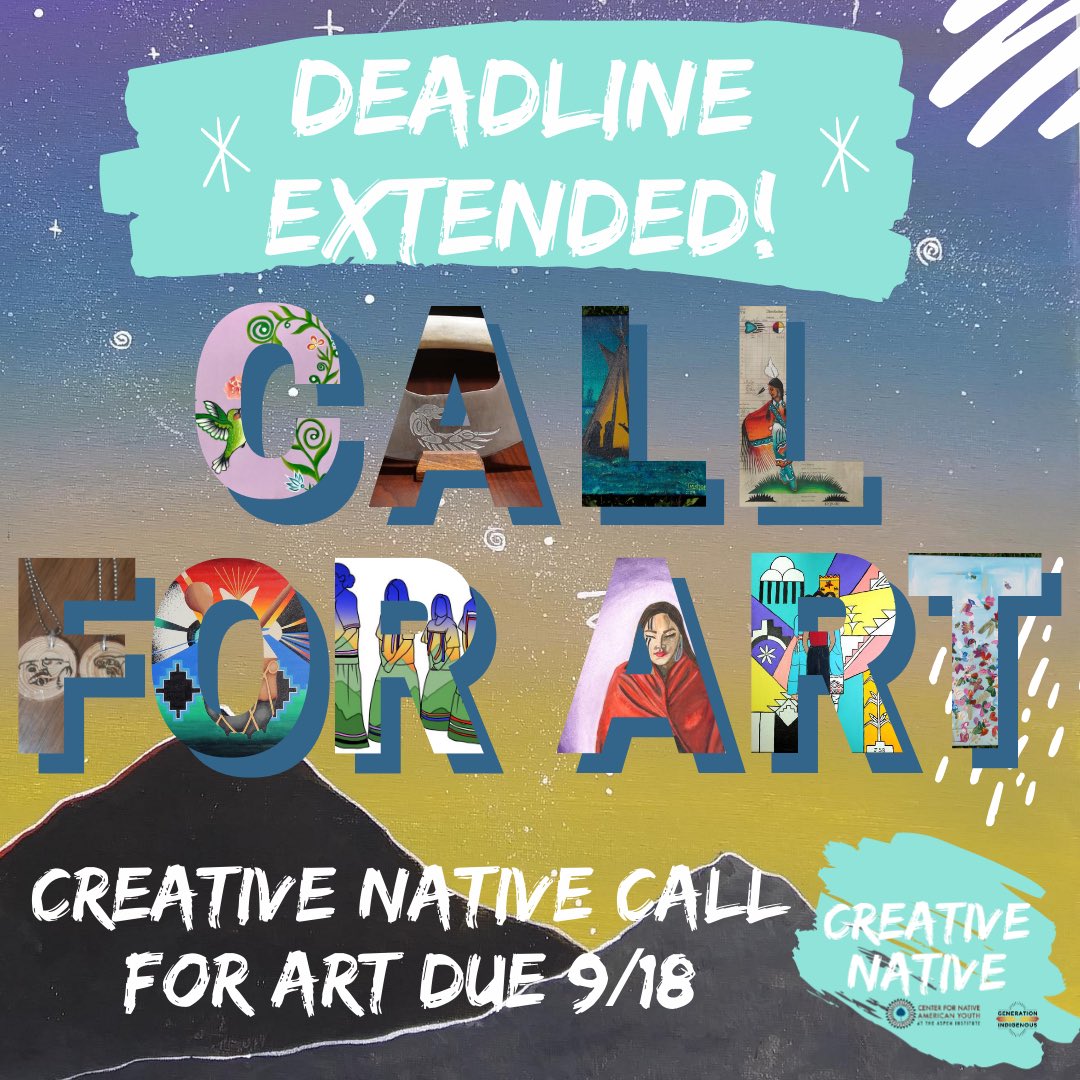 Center4Native's tweet image. Hey #NativeYouth, did you know there is still time to submit your art? We have extended the deadline for #CreativeNative! To submit use this link: aspeninstitute.wufoo.com/forms/zlx5nlw1…