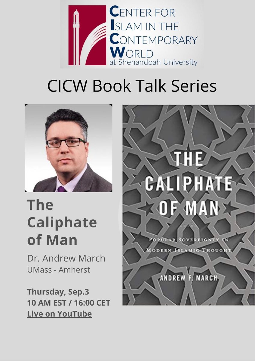 Ermin Sinanovic On Twitter Join Me On Youtube Live Thursday Sep 3 10 Am Est As I Will Be Discussing The Caliphate Of Man With Dr Andrew F March That S 16 00 Cet