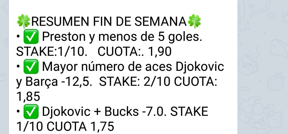 Publicamos las mejores apuestas en nuestro canal de telegram, al que podeis uniros gratis con el link de la descripción.