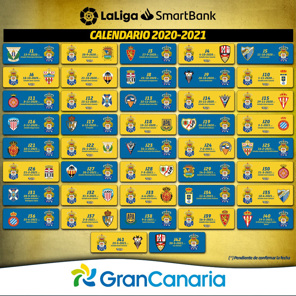 Calendario ud las palmas 2023 24