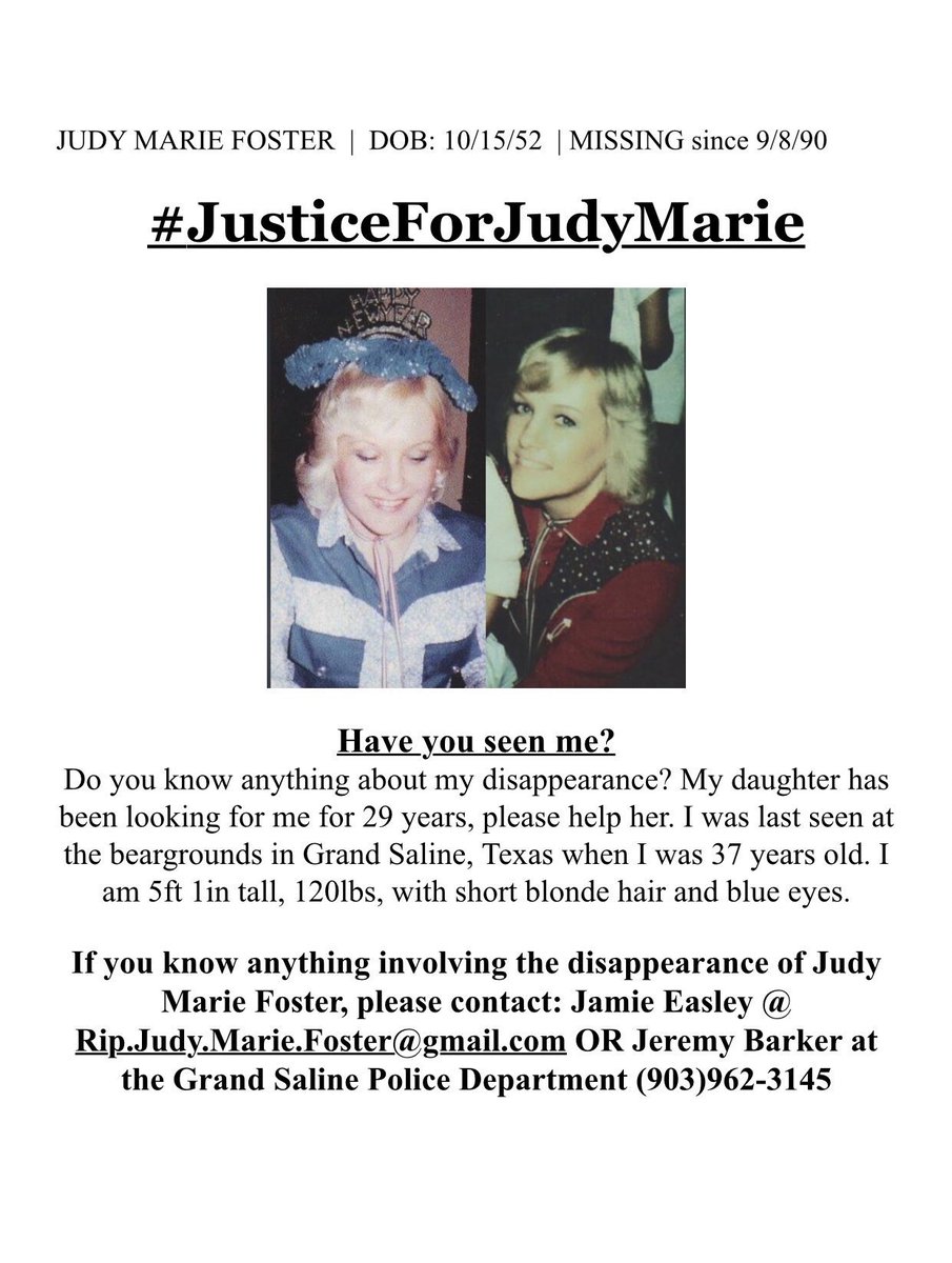 JudyMarieFoster's tweet photo. Memorial in honor of Judy Marie Foster, will be held this Saturday! 

https://t.co/KtLIUraUCR https://t.co/I1N79Duwch