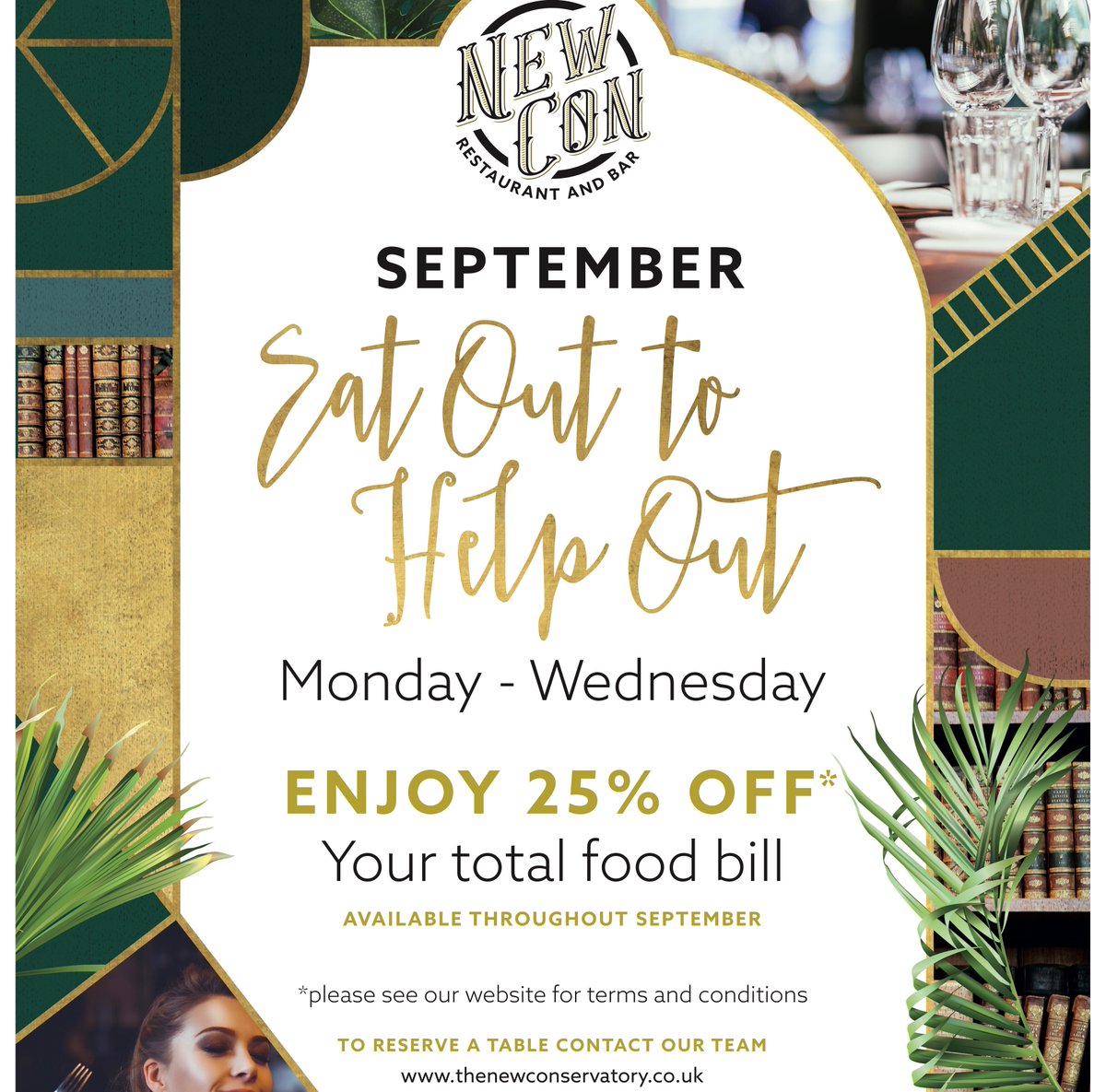 Starting From Tuesday 1st September we’re offering 25% OFF you’re bill.

Every MON-WED from 12noon throughout September 

*visit our website for terms and conditions
