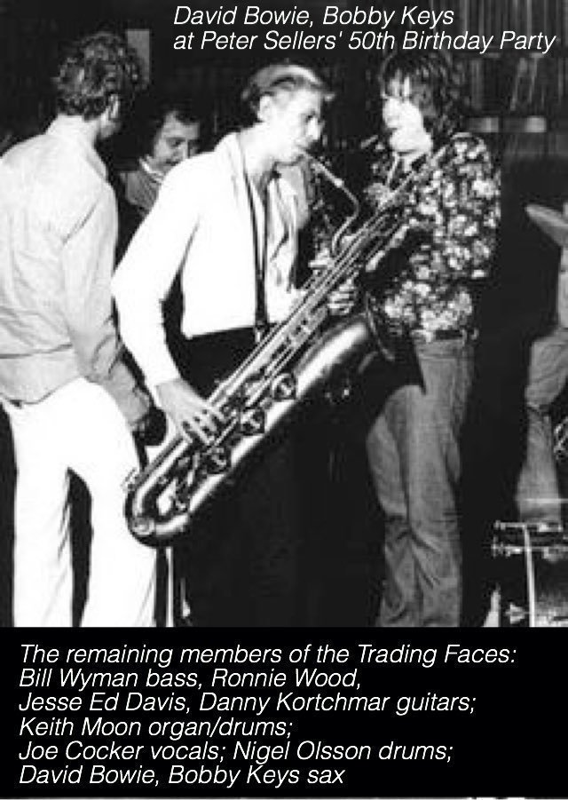 espofootball's tweet photo. #OTD Sep3,1975 #PeterSellers 50th Birthday party jam session by the #TradingFaces. Named by #DavidBowie; with @bill_wyman @ronniewood https://t.co/gXxXjZR9q0