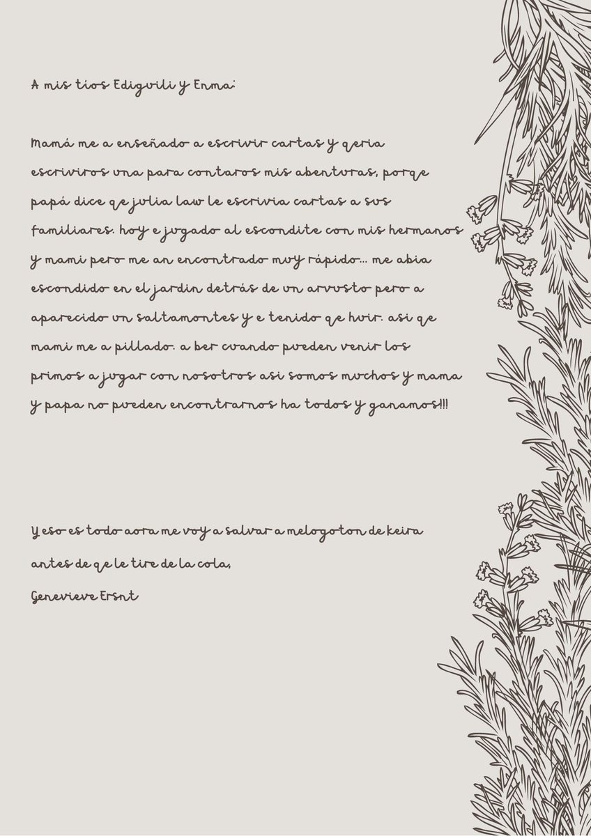 𝐃𝐞𝐬𝐭𝐢𝐧𝐚𝐭𝐚𝐫𝐢𝐨: <a href="/doctorwiIIiam/">Edward William</a> y <a href="/emmandxrsn/">𝙴𝚖𝚖𝚊</a>.
𝐑𝐞𝐦𝐢𝐭𝐞𝐧𝐭𝐞: 𝐺𝑒𝑛𝑒𝑣𝑖𝑒𝑣𝑒 𝐸𝑟𝑛𝑠𝑡.