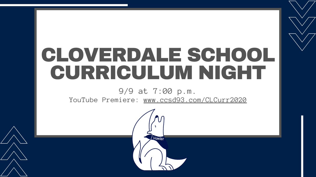 Save the Date! Join us for our Virtual Curriculum Night! #ccsd93 #ProudToBeD93
