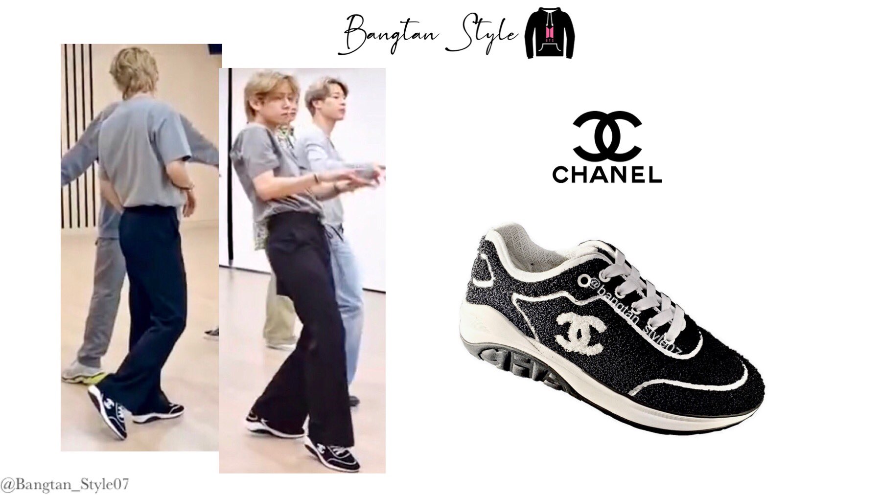 Bangtan Style⁷ (slow) on X: BTS.BIGHITOFFICIAL IG STORIES Taehyung was  wearing CHANEL Spring Summer 2020 Logo Low Top Sneakers ($1644). (cr.  @513131tj) #V @BTS_twt  / X