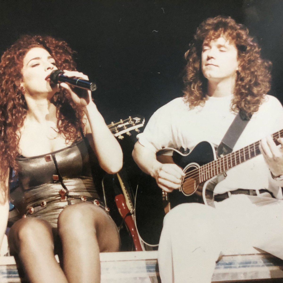 Happy Birthday <a href="/GloriaEstefan/">Gloria Estefan</a> ! Hair twins in the nineties!