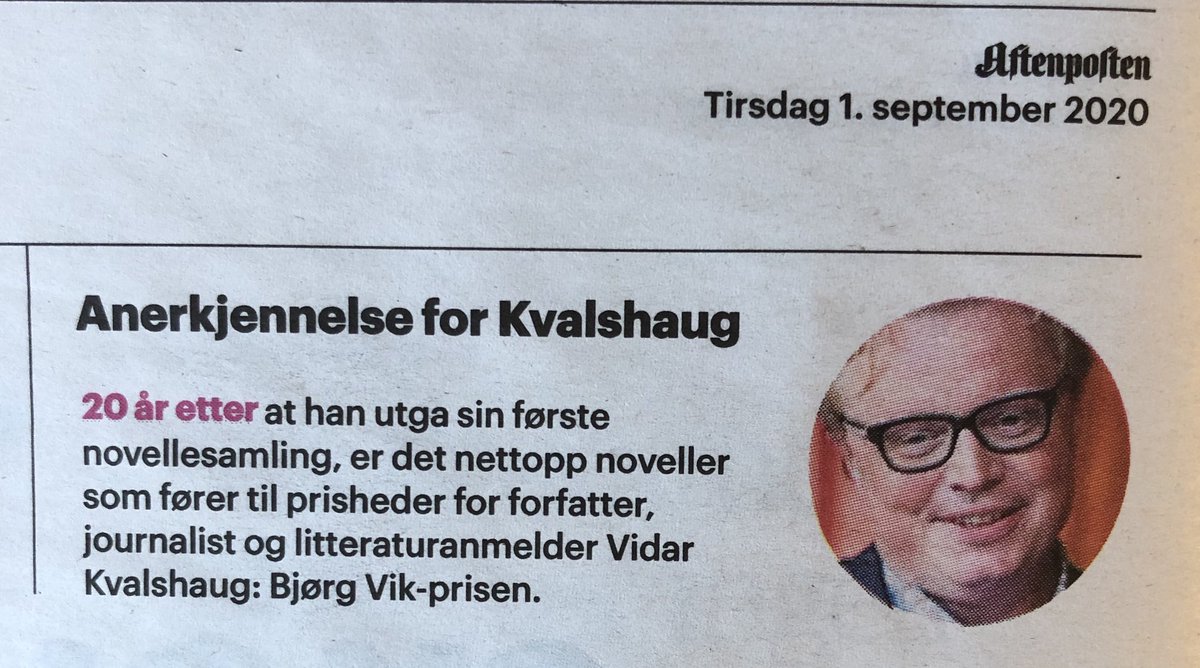 Gratulerer med pris, @Kvalshaug!