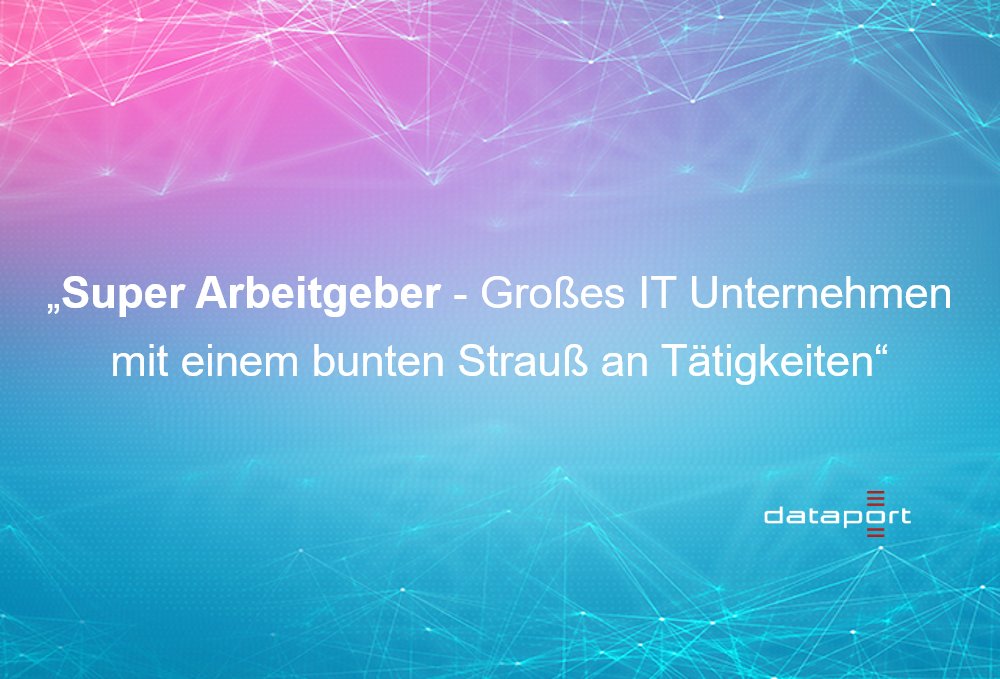 Ob Administration, IT-Beratung, Softwareentwicklung oder Projektleitung die Einstiegs- und Weiterentwicklungsmöglichkeiten bei Dataport sind ganz individuell. Hier finden Sie den passenden Job: dataport.de/jobportal

<a href="/Datareport/">Dataport</a> #SMELLSLIKETEAMSPIRIT