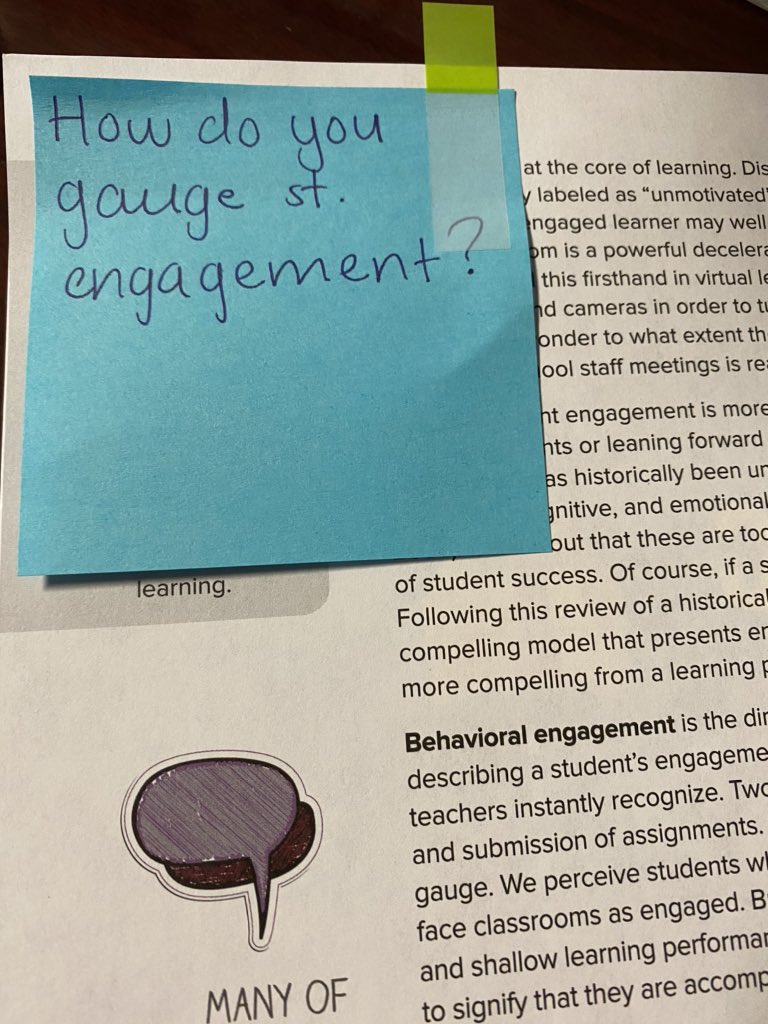 How do YOU gauge student engagement? Learning with Doug Fisher. #bridgethedistance @Zaragoza_PL @PersonalizeDISD  @AfL_Dallas  @DFISHERSDSU