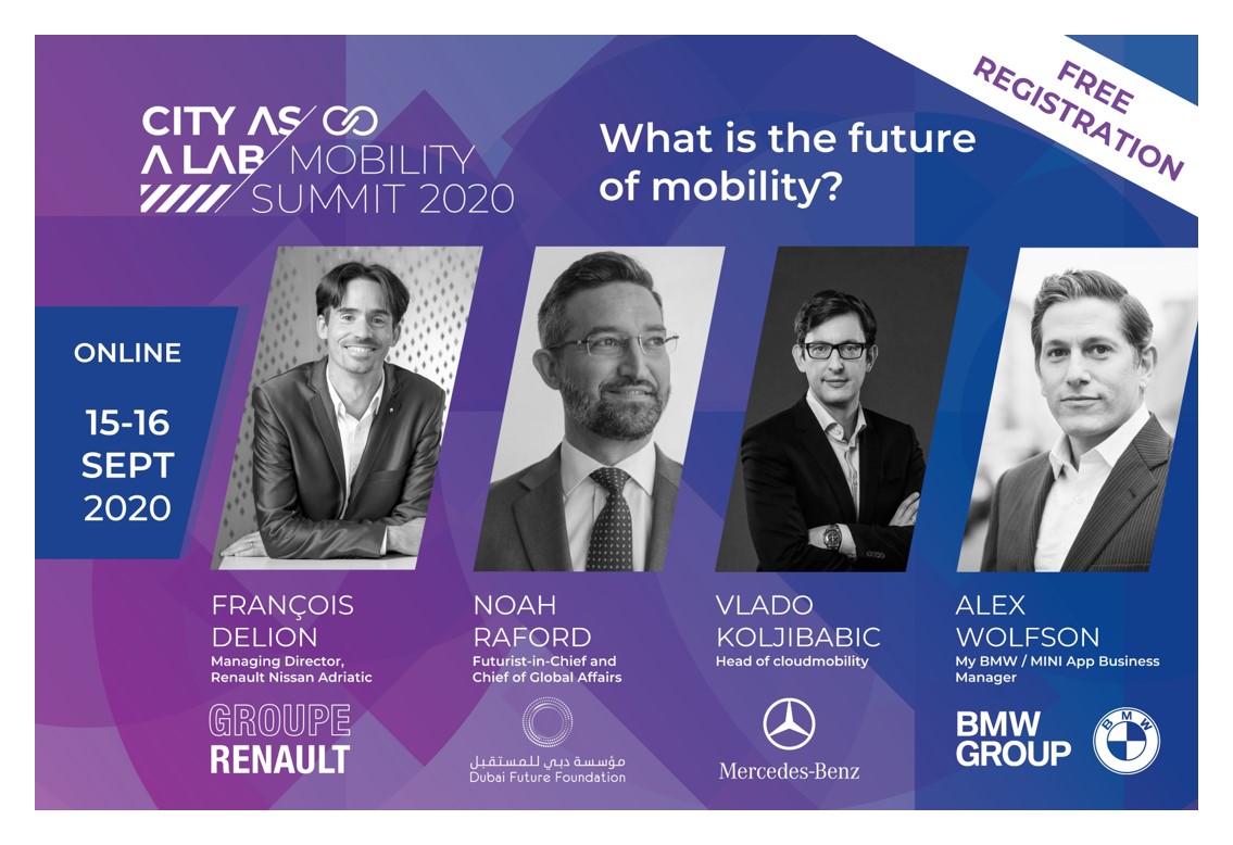 AVLivingLab's tweet image. Join us for free at the biggest online mobility event in the region. Shape the future of #mobility and #smartcities with speakers from @Groupe_Renault, Dubai, @MercedesBenz and @BMWGroup. 

Registration: caal2020.com

#caal2020 #urbanmobility #smartmobility
