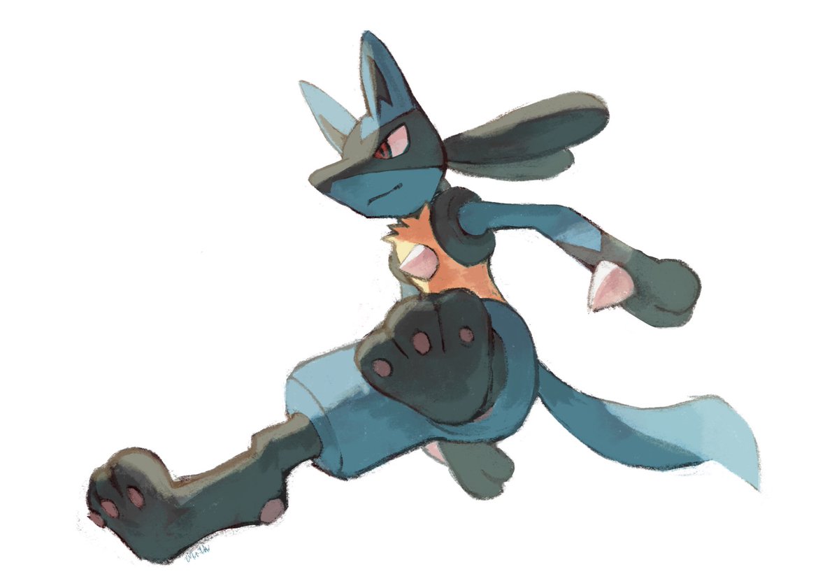 ポケモン ポケモン版深夜の真剣お絵描き60分一本勝負 ルカリオ びしゃもん のイラスト