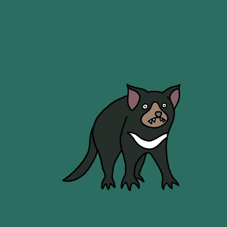 悪態をつく動物達 タスマニアデビル タスマニアデビル 哺乳類 肉食動物 動物 Tasmaniandevil Animals イラスト