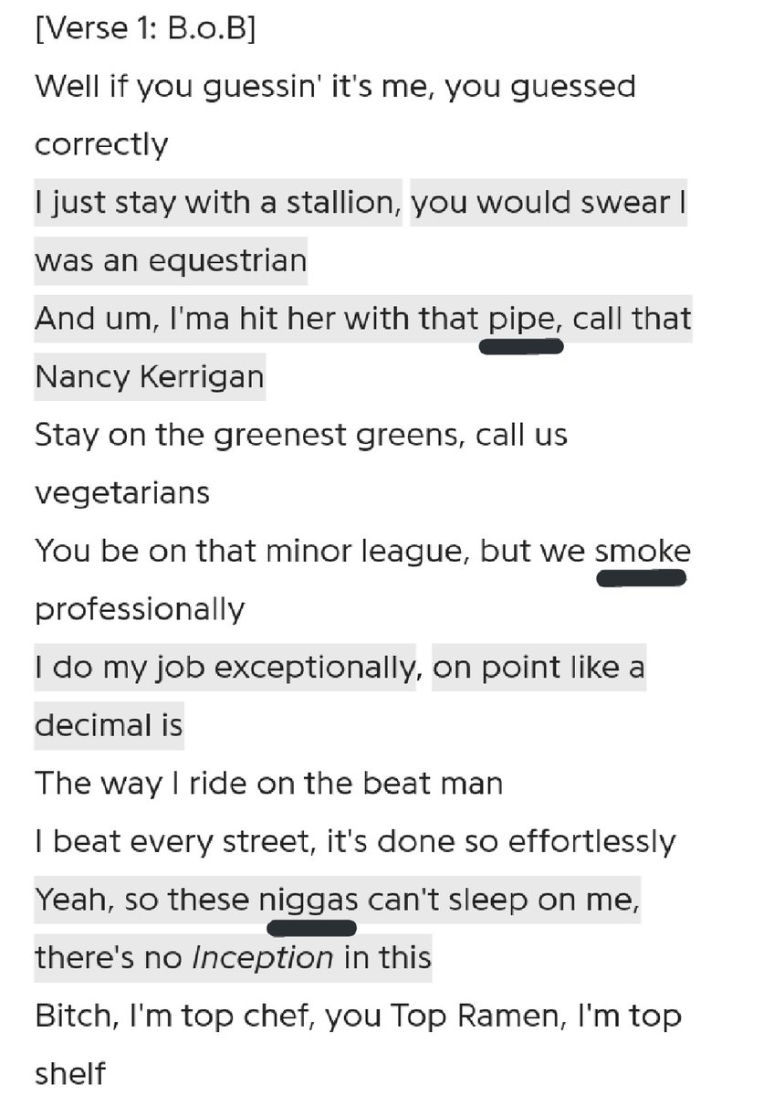 once it was censored. YG censors only curse, sexual and inappropriate words.Just like in Jennie's case here. YG censored the word "pipe", which in the song means "pen!s", later on YG censors the word "smoke" because it's inappropriate