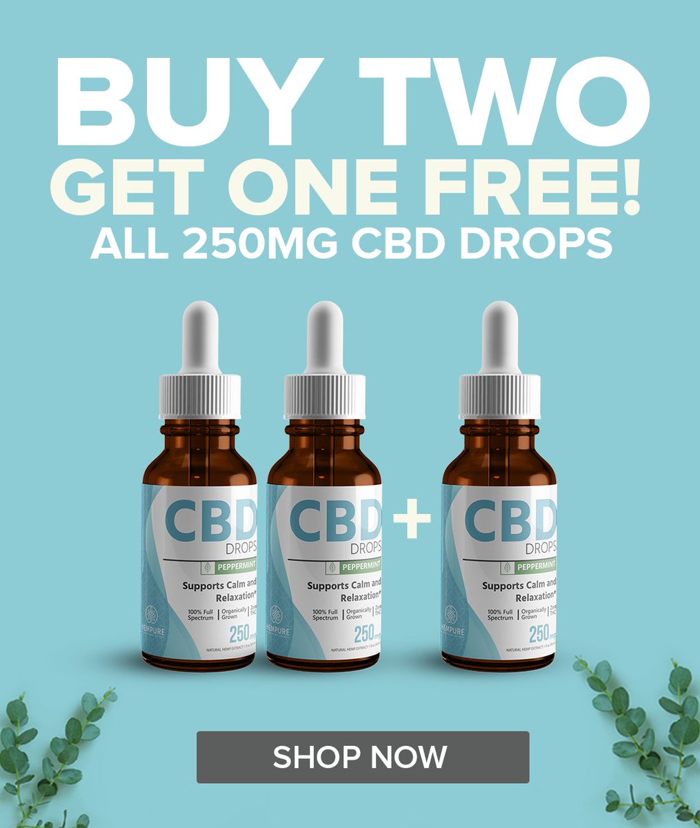 One FREE + Bulk Discounts = BIG Savings!

Buy 2 bottles of 250mg #CBD oil get 1 free + bulk discount = nearly HALF OFF normal bottle price!

Stock your pantry and save today! Sale ends Thursday Sept 3rd.