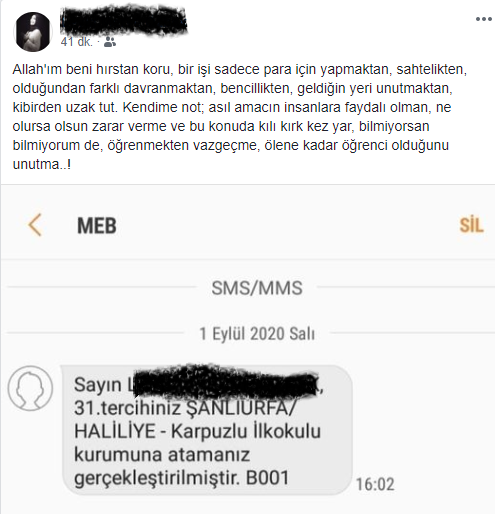 safran1958's tweet photo. Bugün atanan genç meslektaşımızın duası ve kendine notları. Çok etkilendim. Yolun açık olsun evladım. https://t.co/zprKUKFM1y