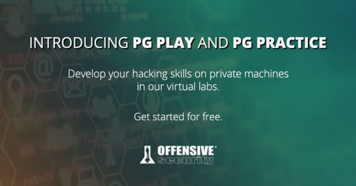 *taps mic* Ready for our next announcement?

Introducing individual labs for Proving Grounds, our virtual pentesting training network. Try Play for free, or upgrade to Practice for unlimited time. Learn more: offs.ec/2DmQJQq
