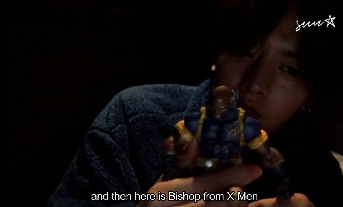 But he has also an action figure of a more minor character: Bishop from Xmen. If this isn’t a sign of a big Marvel nerd, I don’t know what it is! [Original source ]