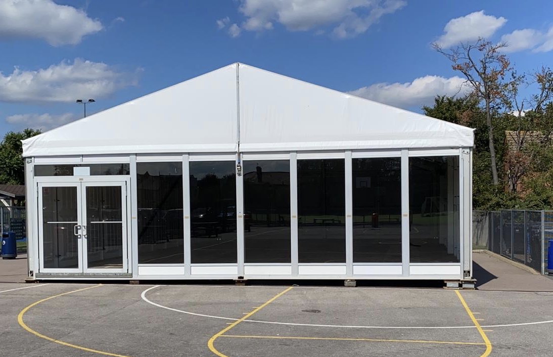 Another <a href="/TTTentsLtd/">TT Tents Ltd</a> structure up at Woodside High School in North London ready for kids to return to school this week. If we can help your school then please get in touch sales@tttents.co.uk or 01256397551
#backtoschool #temporarystructures #temporaryclassrooms #socialdistancing