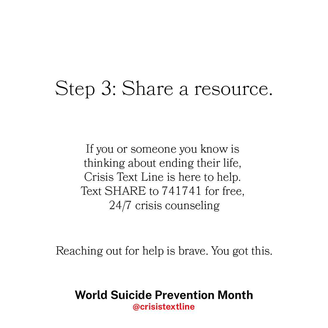 Crisis Text Line tweet media