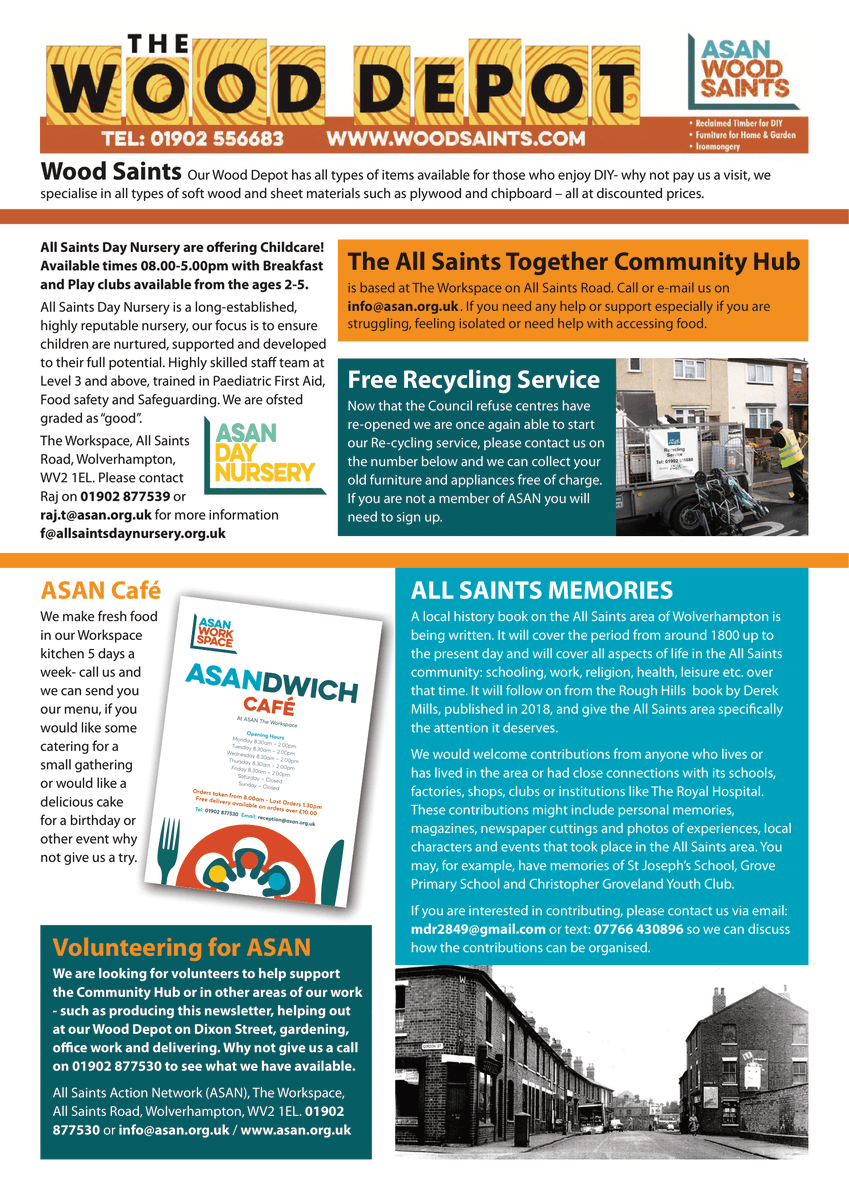 wolvesASAN's tweet photo. This is @wolvesASAN @WoodSaints Summer newsletter. It will tell you all about what we have been up to since March and also what activities are currently on and available in the All Saints area.
#newsletter #asan #uptodate #oppertunities #allsaints #wolverampton #team https://t.co/0Yq8IY0GzJ